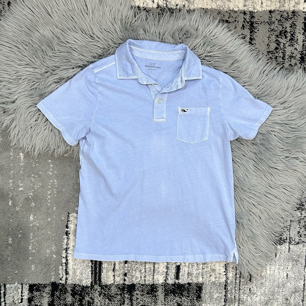Vineyard Vines Boys Blue Sun Washed Polo Size Youth Large